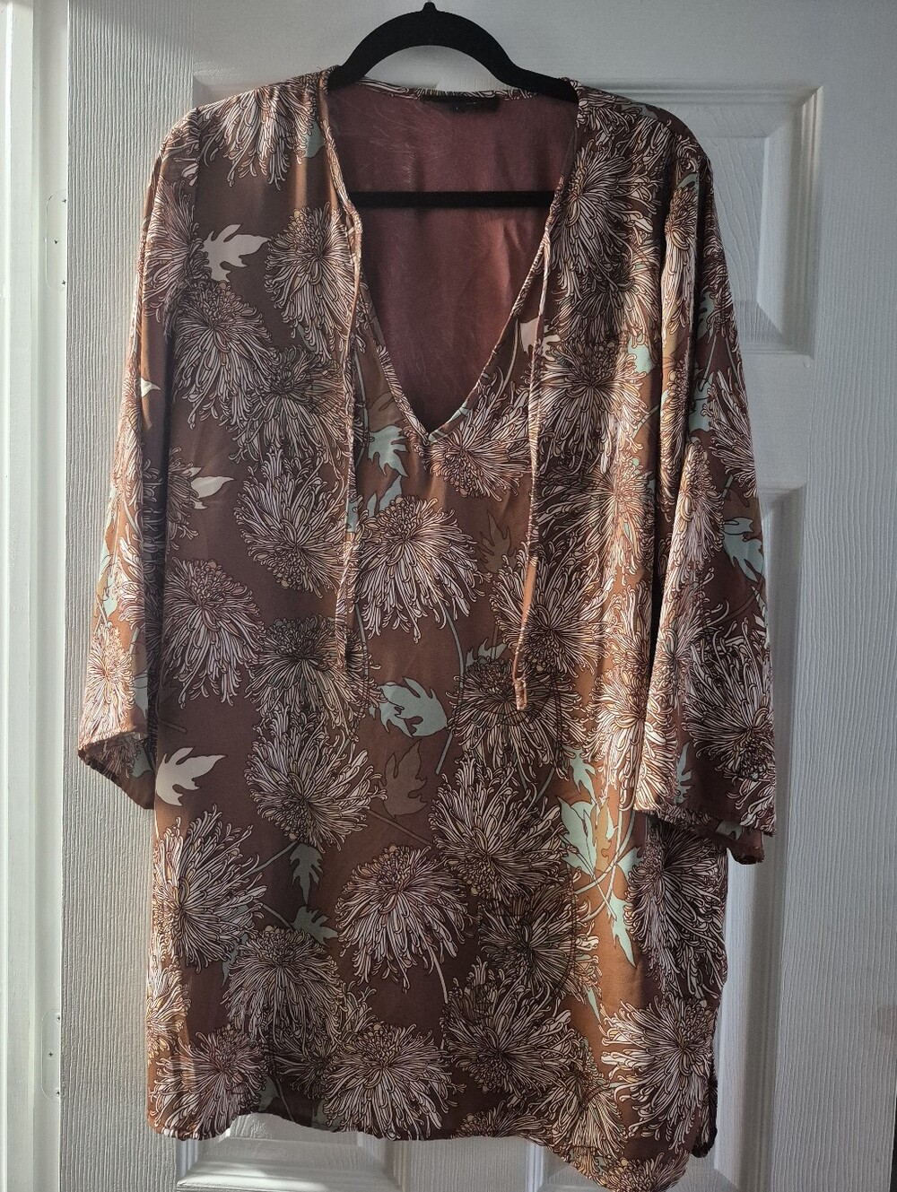 Olivaceous Floral Print Dress  in Rust
